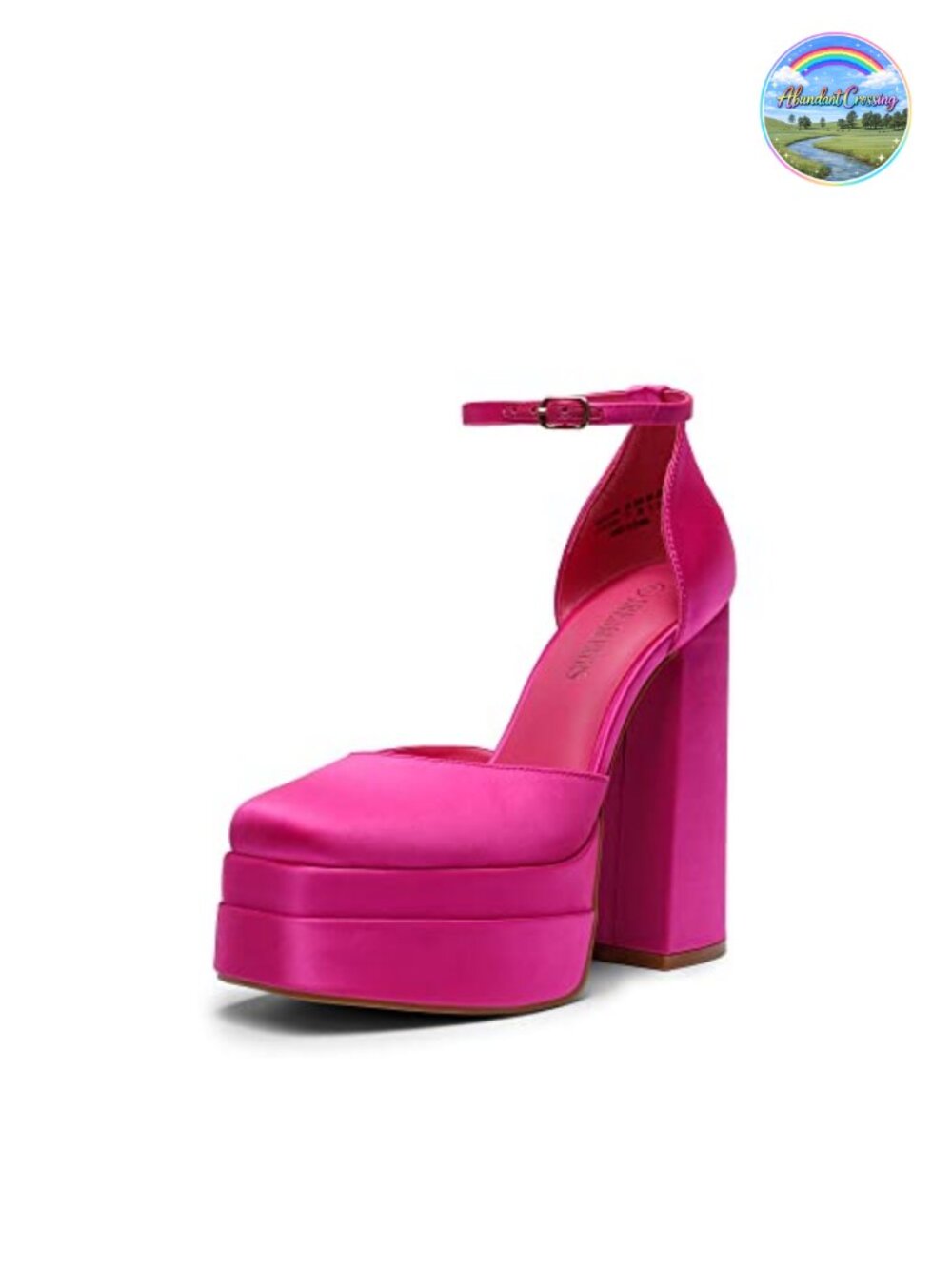 Women's Platform Closed Toe Heels Square Toe Ankle Strap Block Heel Pumps